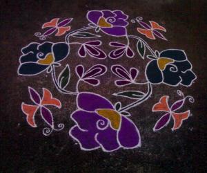 Flower kolam