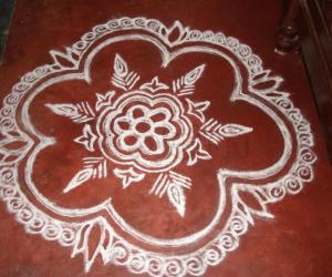 flower rangoli with some more designs