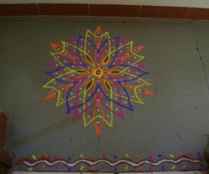 Colorful dotted Rangoli