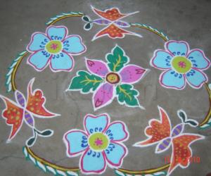 Butterfiy,flower kolam.