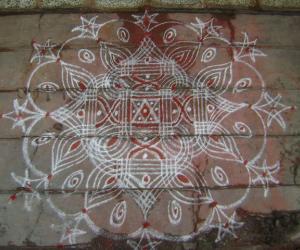 kolam for  aadi month beginning