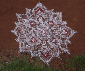   Navarathri mud floor kolam for Judy mam