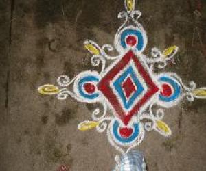 Free hand rangoli