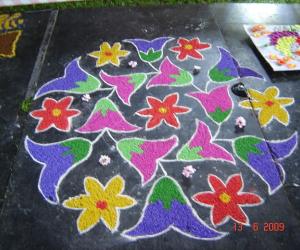 Floral rangoli