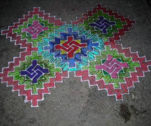 Swastik kolam 