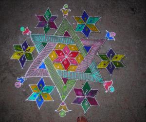 Star kolam 13 to 7 idai pulli