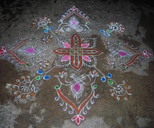 Freehand Rangoli and padi kolam