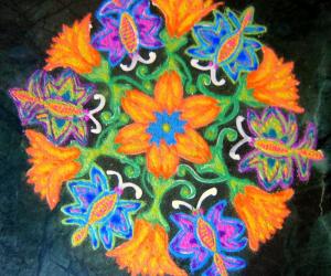 Rangoli: Sampige(Sampangi) flower rangoli