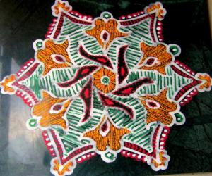 rangolam with embroidery  coloring