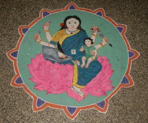 Rangoli: Multitasking lady