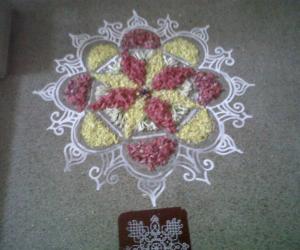 small flower patterns during Onam