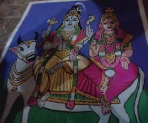 Big temple rangoli-1000 year celebration