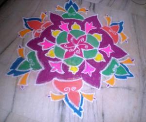 Free hand rangoli design