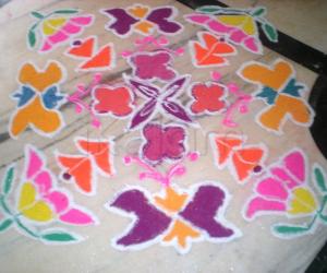 Wild flowers - dotted rangoli