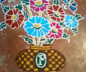 Rangoli: rangoli drawn in pothys contest