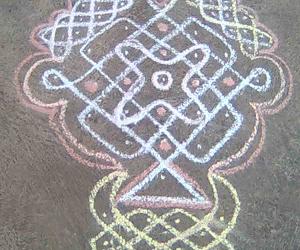 Dotted Rangoli with added art.