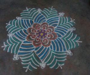 Rangoli: Designer saree kolam