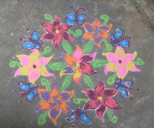 Rangoli: periwinkle