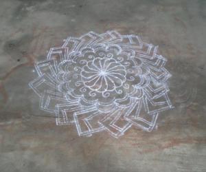 Free hand kolam.