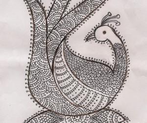 Rangoli: Peacock design