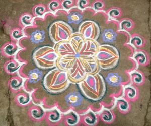 Rangoli: Varalakshmi Viratham Kolam