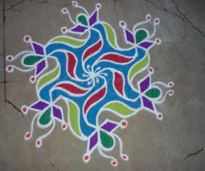 Rangoli: Tear drop rangoli