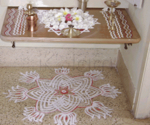 Rangoli: Chitragupta pooja kolam