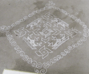 Chalk Kolam in Singapore!