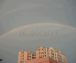 Rainbow rangoli drawn by mother nature