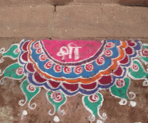 Free hand Rangoli