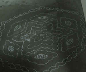 Chalk Kolam in Singapore!