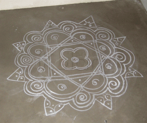 Chalk Kolam in Singapore!