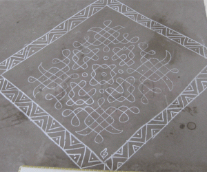 Chalk Kolam in Singapore!