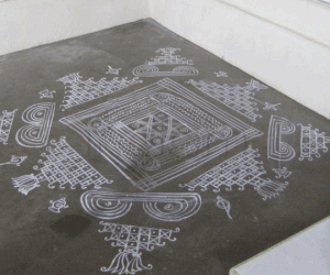 Chalk Kolam in Singapore !!!