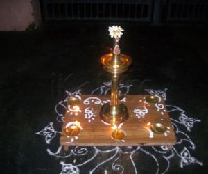 Karthigai Velakku in my kolam