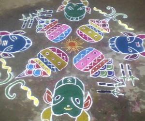 Mattu Pongal Kolam