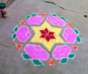 Rangoli: Rose Rangoli 