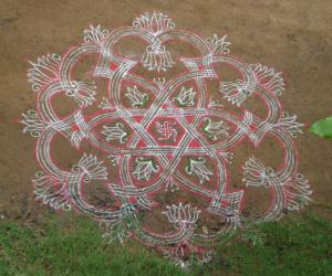 Special Diwali wish kolam for ikolamites -  2