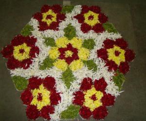 Rangoli: Dotted  Rangoli with Flowers