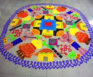 Rangoli: Happy Makar sankranti (pongal)