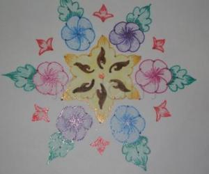 dot flower kolam