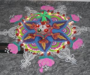 diwali contest kolam 2010 with lights