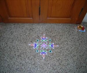 Dotted deepa kolam