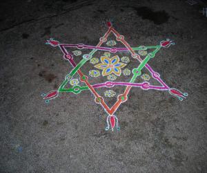 Free hand rangoli