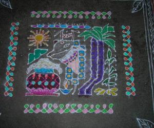 Dotted pongal kolam