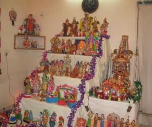 Rangoli: Golu at My cousin's house.