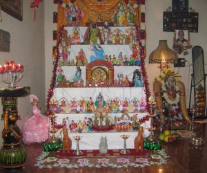 Kolu Arrangement and Kalasha Alankaram