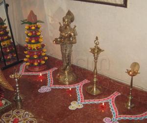 Marapachi Decoration and Deepa kolam for Navarathri