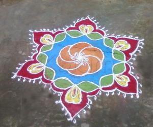 Bright margazhi kolam