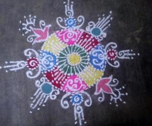 my first colour rangoli